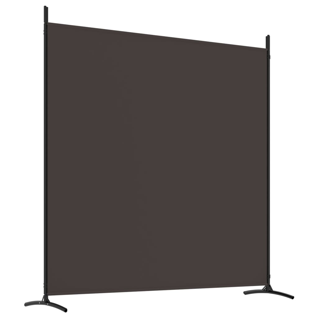 Paravan de cameră cu 4 panouri, maro, 698x180 cm, textil - Lando