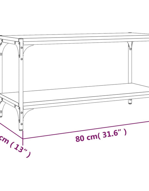 Загрузите изображение в средство просмотра галереи, Comodă TV, stejar fumuriu, 80x33x41 cm, lemn prelucrat și oțel Lando - Lando
