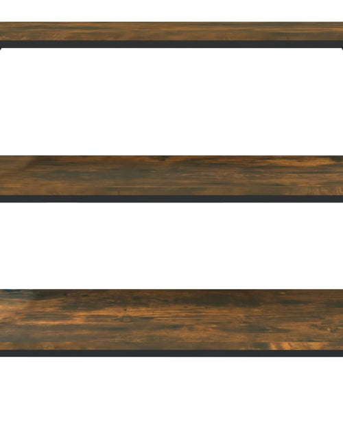 Загрузите изображение в средство просмотра галереи, Raft cărți stejar fumuriu 80x33x70,5 cm, lemn prelucrat și oțel Lando - Lando
