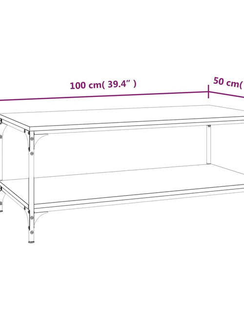 Загрузите изображение в средство просмотра галереи, Măsuță de cafea, stejar fumuriu, 100x50x40 cm, lemn prelucrat Lando - Lando
