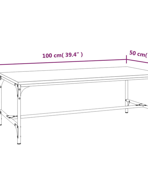 Загрузите изображение в средство просмотра галереи, Măsuță de cafea, stejar maro, 100x50x35 cm, lemn prelucrat Lando - Lando
