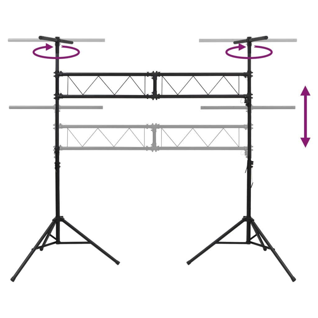 Suport de reflector, negru, 338x115x(180-300) cm, oțel Lando - Lando