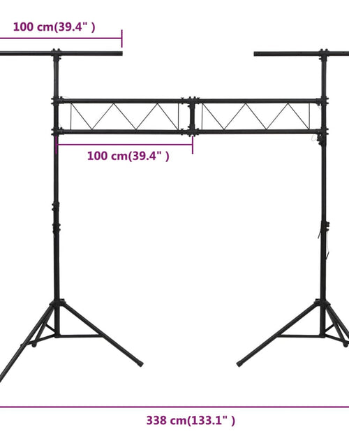 Загрузите изображение в средство просмотра галереи, Suport de reflector, negru, 338x115x(180-300) cm, oțel Lando - Lando
