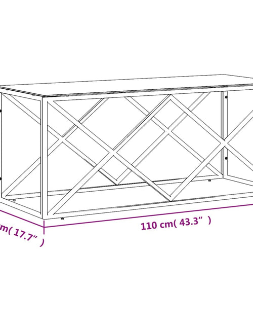 Загрузите изображение в средство просмотра галереи, Masă de cafea, 110x45x45 cm, oțel inoxidabil și sticlă Lando - Lando
