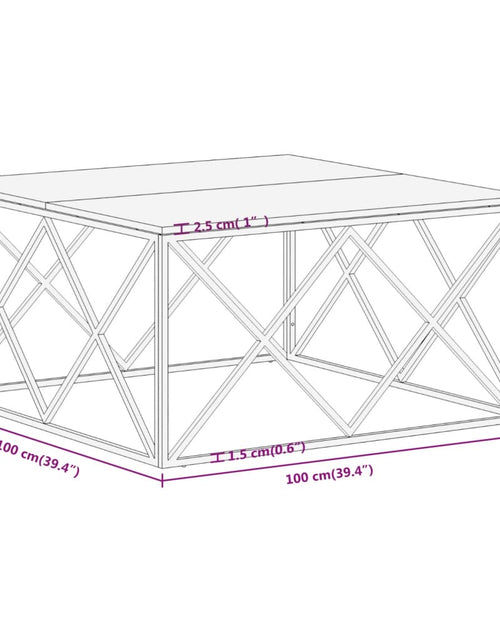 Загрузите изображение в средство просмотра галереи, Măsuță de cafea, oțel inoxidabil auriu și traverse lemn masiv - Lando
