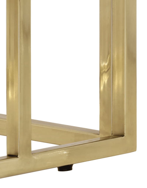Încărcați imaginea în vizualizatorul Galerie, Masă consolă, oțel inoxidabil auriu și sticlă securizată - Lando
