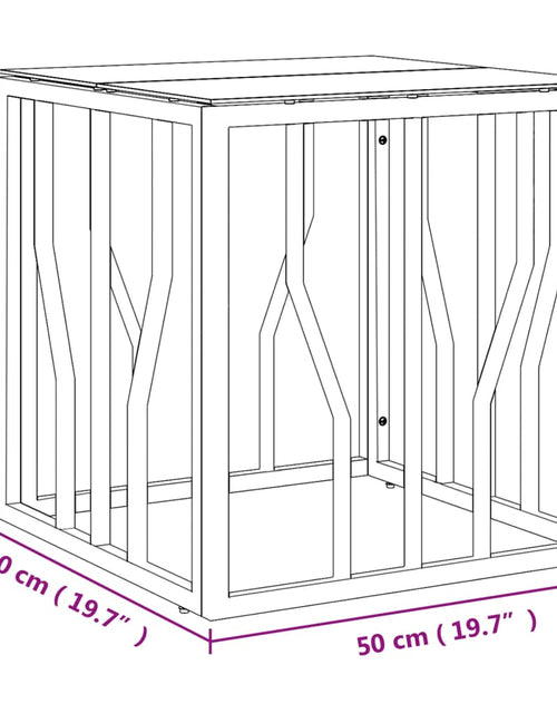 Загрузите изображение в средство просмотра галереи, Masă de cafea, argintiu, 50x50x50 cm, oțel inoxidabil și sticlă Lando - Lando
