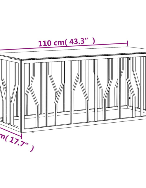 Загрузите изображение в средство просмотра галереи, Masă de cafea, 110x45x45 cm, oțel inoxidabil și sticlă Lando - Lando
