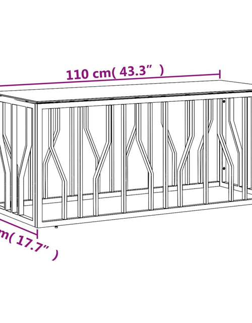 Загрузите изображение в средство просмотра галереи, Masă de cafea, argintiu, 110x45x45 cm, oțel inoxidabil/sticlă Lando - Lando
