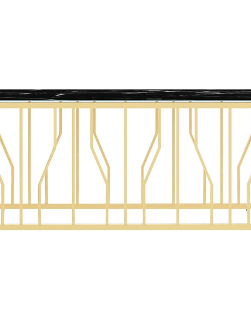 Загрузите изображение в средство просмотра галереи, Masă de cafea, auriu, 110x45x45 cm, oțel inoxidabil și sticlă Lando - Lando
