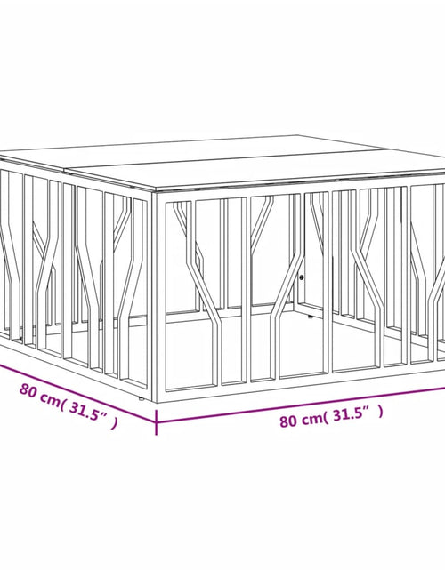 Загрузите изображение в средство просмотра галереи, Masă de cafea, auriu, 80x80x40 cm, oțel inoxidabil și sticlă Lando - Lando
