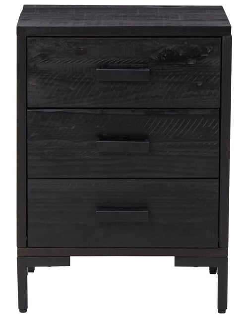 Загрузите изображение в средство просмотра галереи, Noptieră, negru, 40x30x55 cm, lemn de pin masiv reciclat - Lando
