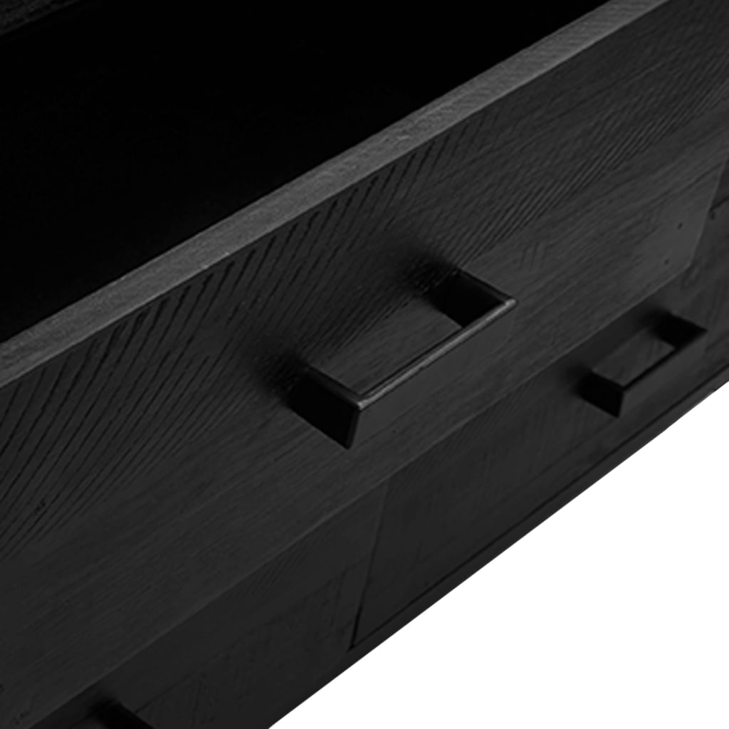 Servantă, negru, 110x35x70 cm, lemn masiv de pin reciclat Lando - Lando