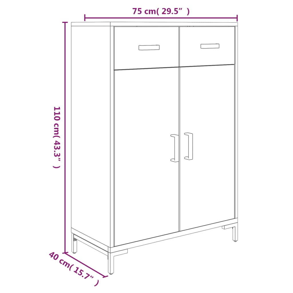 Pantofar, 75x40x110 cm, lemn masiv de pin - Lando