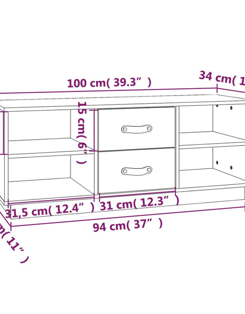Загрузите изображение в средство просмотра галереи, Comodă TV, 100x34x40 cm, lemn masiv de pin Lando - Lando
