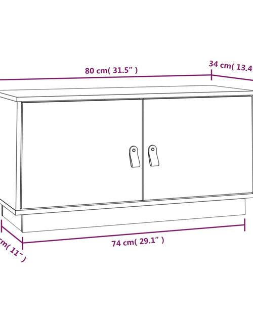 Загрузите изображение в средство просмотра галереи, Comodă TV, gri, 80x34x40 cm, lemn masiv de pin Lando - Lando
