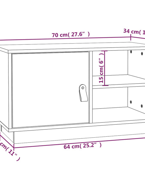 Загрузите изображение в средство просмотра галереи, Comodă TV, 70x34x40 cm, lemn masiv de pin Lando - Lando
