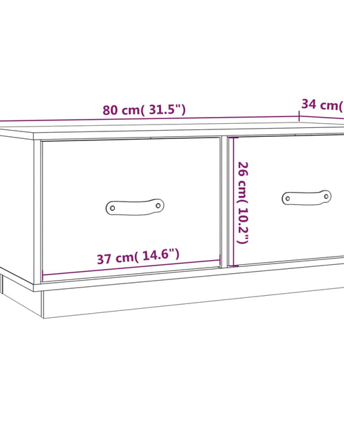 Загрузите изображение в средство просмотра галереи, Comodă TV, alb, 80x34x35 cm, lemn masiv de pin Lando - Lando
