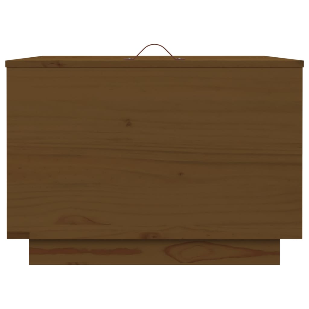 Cutii de depozitare cu capace 3 buc. maro miere lemn masiv pin - Lando
