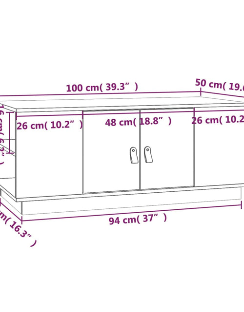 Загрузите изображение в средство просмотра галереи, Măsuță de cafea, 100x50x41 cm, lemn masiv de pin Lando - Lando
