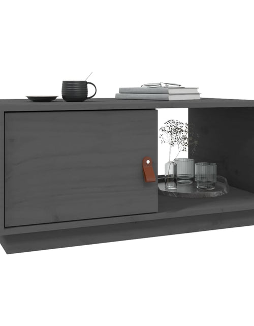 Загрузите изображение в средство просмотра галереи, Măsuță de cafea, gri, 80x50x35,5 cm, lemn masiv de pin Lando - Lando
