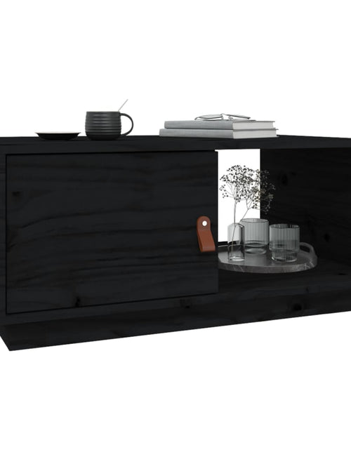 Încărcați imaginea în vizualizatorul Galerie, Măsuță de cafea, negru, 80x50x35 cm, lemn masiv de pin Lando - Lando
