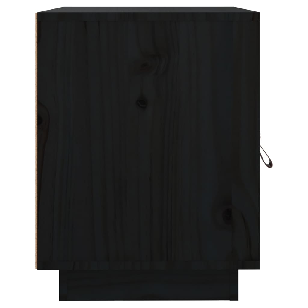 Noptieră, negru, 40x34x45 cm, lemn masiv de pin - Lando