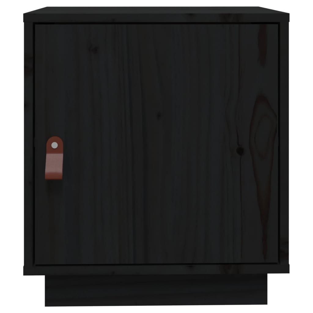 Noptiere, 2 buc., negru, 40x34x45 cm, lemn masiv de pin - Lando
