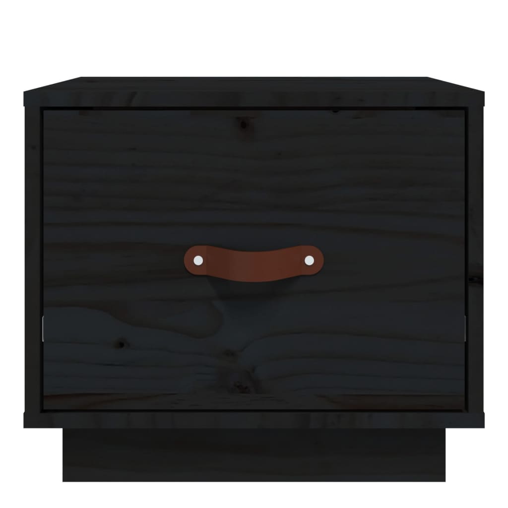 Noptiere, 2 buc., negru, 40x34x35 cm, lemn masiv de pin - Lando
