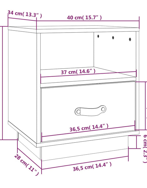Încărcați imaginea în vizualizatorul Galerie, Noptieră, alb, 40x34x45 cm, lemn masiv de pin - Lando
