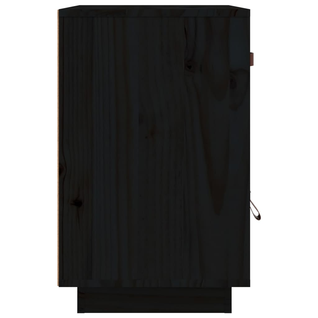 Noptieră, negru, 40x34x55 cm, lemn masiv de pin - Lando