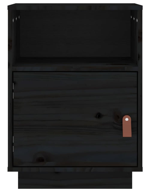 Încărcați imaginea în vizualizatorul Galerie, Noptieră, negru, 40x34x55 cm, lemn masiv de pin - Lando
