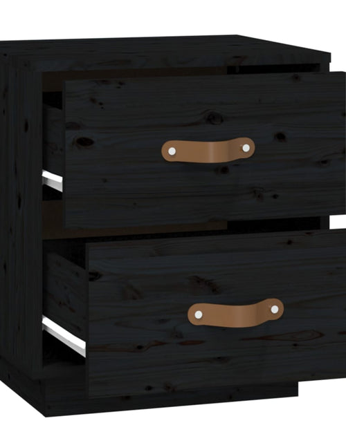 Загрузите изображение в средство просмотра галереи, Noptieră, negru, 40x34x45 cm, lemn masiv de pin - Lando
