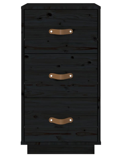 Загрузите изображение в средство просмотра галереи, Noptiere, 2 buc., negru, 40x40x75 cm, lemn masiv de pin - Lando
