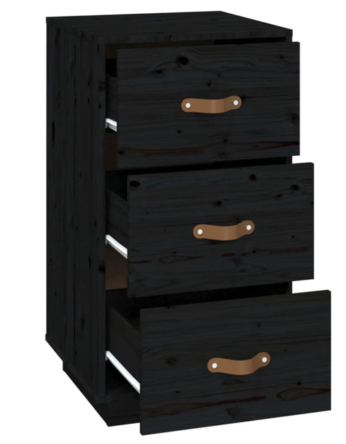 Încărcați imaginea în vizualizatorul Galerie, Noptiere, 2 buc., negru, 40x40x75 cm, lemn masiv de pin - Lando
