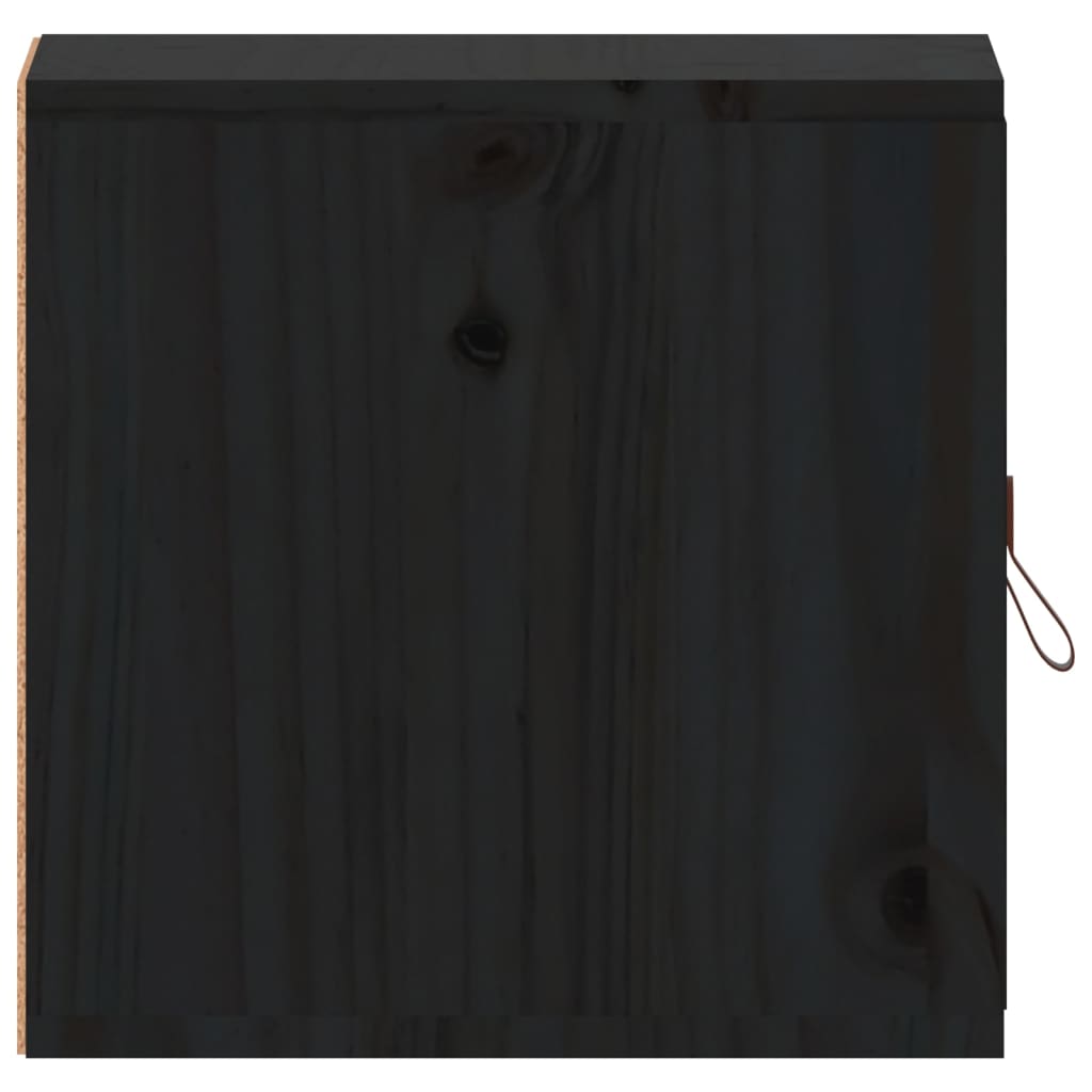 Dulapuri de perete, 2 buc, negru, 31,5x30x30 cm, lemn masiv pin Lando - Lando