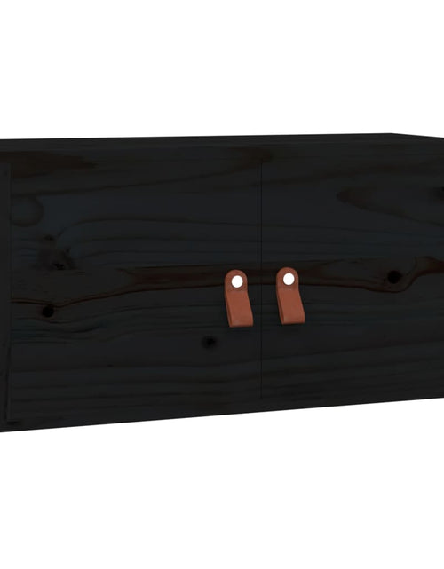 Încărcați imaginea în vizualizatorul Galerie, Dulap de perete, negru, 60x30x30 cm, lemn masiv de pin Lando - Lando
