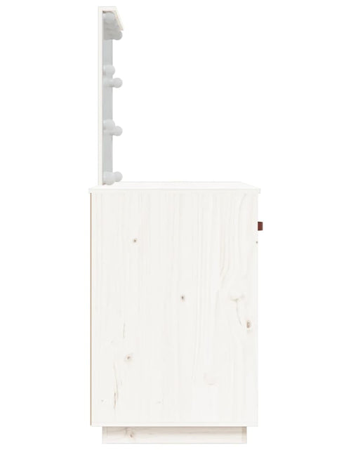 Încărcați imaginea în vizualizatorul Galerie, Măsuță de toaletă cu LED, alb, 95x50x133,5 cm, lemn masiv pin - Lando
