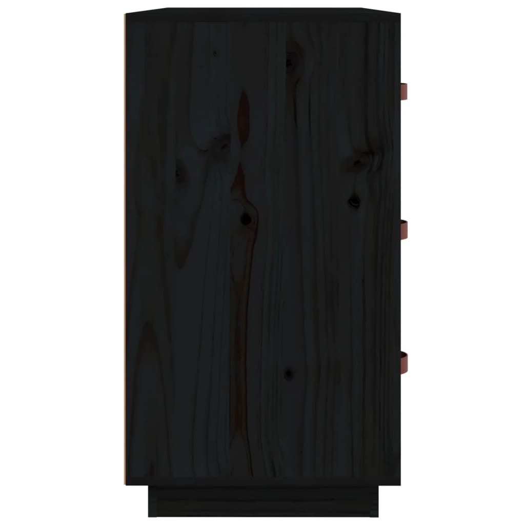 Servantă, negru, 80x40x75 cm, lemn masiv de pin Lando - Lando