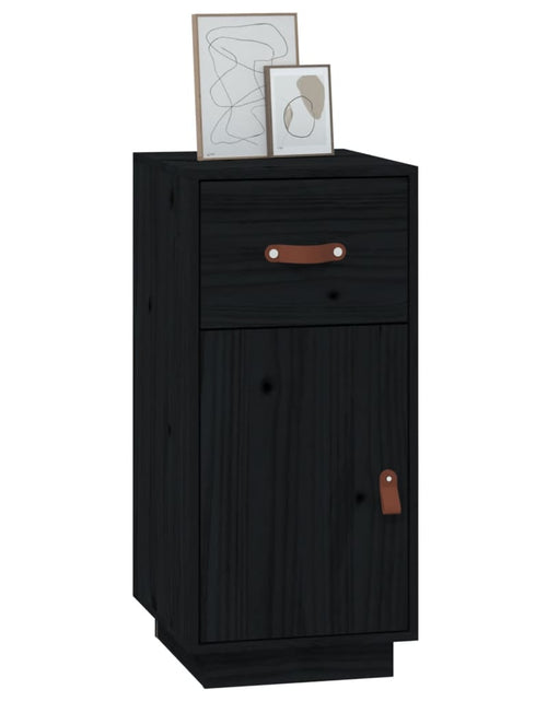 Загрузите изображение в средство просмотра галереи, Servantă, negru, 34x40x75 cm, lemn masiv de pin Lando - Lando
