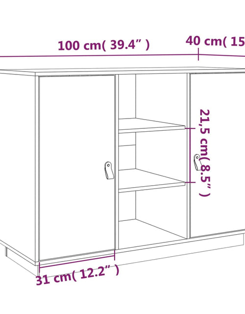 Загрузите изображение в средство просмотра галереи, Servantă, gri, 100x40x75 cm, lemn masiv de pin Lando - Lando
