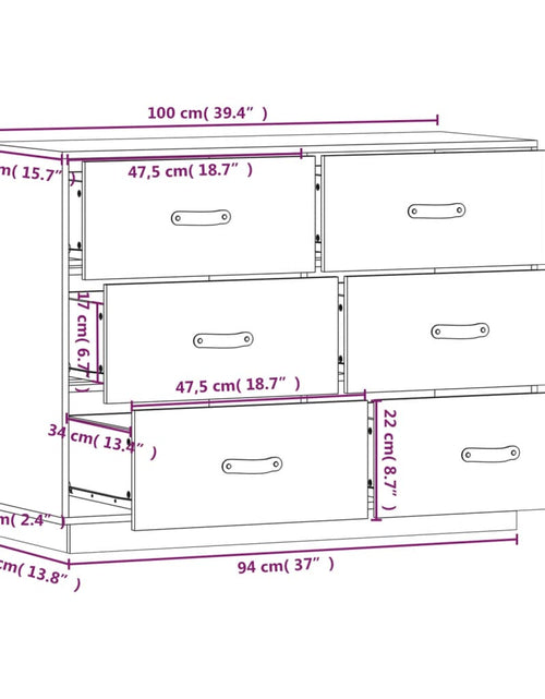 Загрузите изображение в средство просмотра галереи, Servantă, alb, 100x40x75 cm, lemn masiv de pin Lando - Lando
