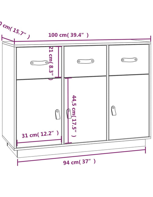 Загрузите изображение в средство просмотра галереи, Servantă, 100x40x75 cm, lemn masiv de pin Lando
