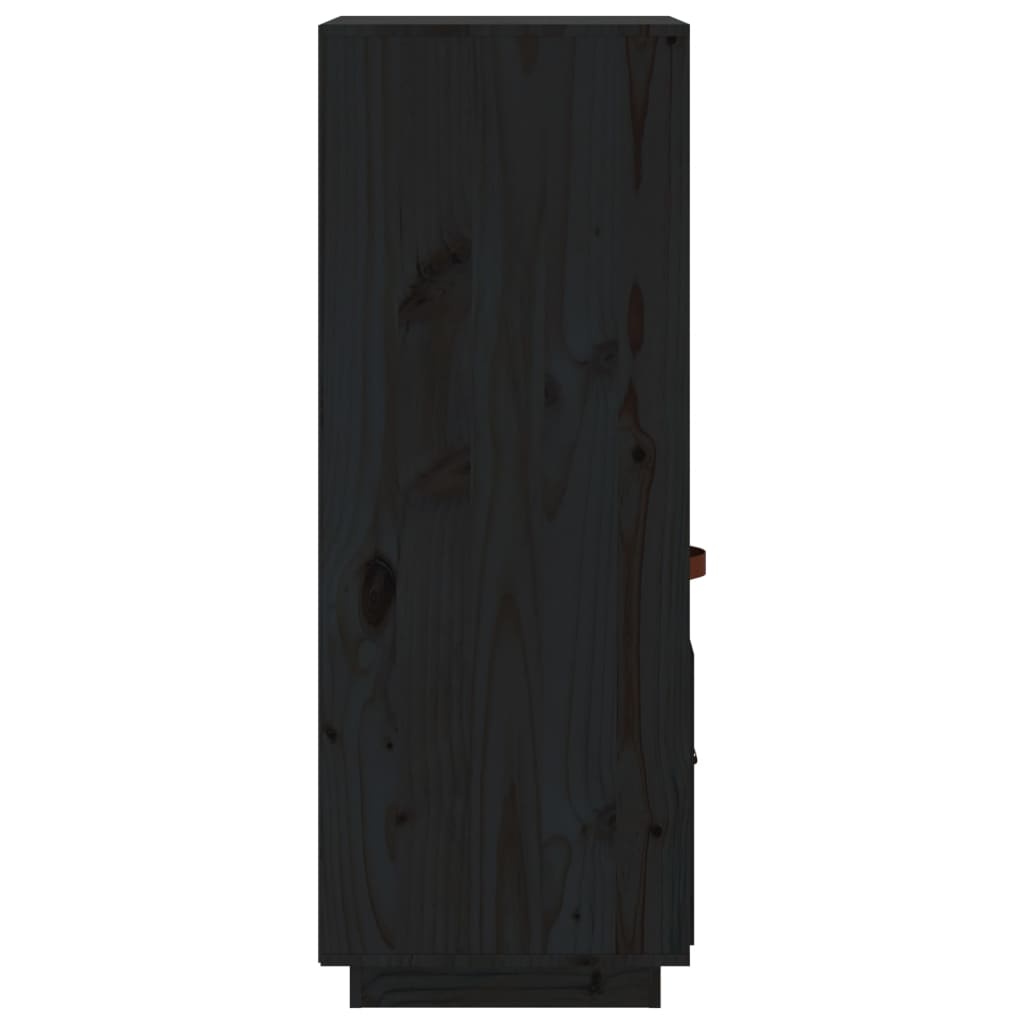 Dulap înalt, negru, 34x40x108,5 cm, lemn masiv de pin Lando - Lando