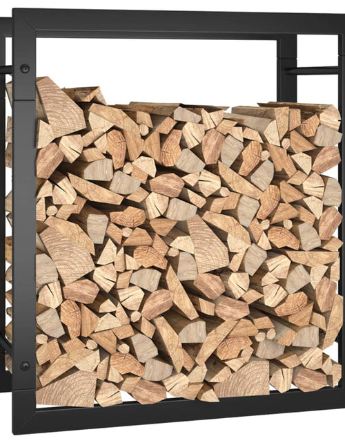 Încărcați imaginea în vizualizatorul Galerie, Suport pentru lemne de foc, negru mat, 50x28x56 cm, oțel Lando - Lando
