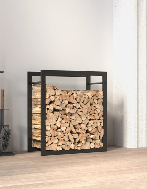Încărcați imaginea în vizualizatorul Galerie, Suport pentru lemne de foc, negru mat, 50x28x56 cm, oțel Lando - Lando
