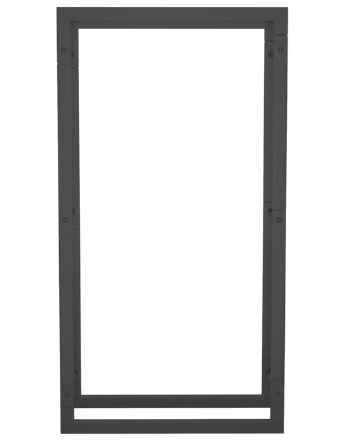 Încărcați imaginea în vizualizatorul Galerie, Suport pentru lemne de foc, negru mat, 50x28x94 cm oțel - Lando
