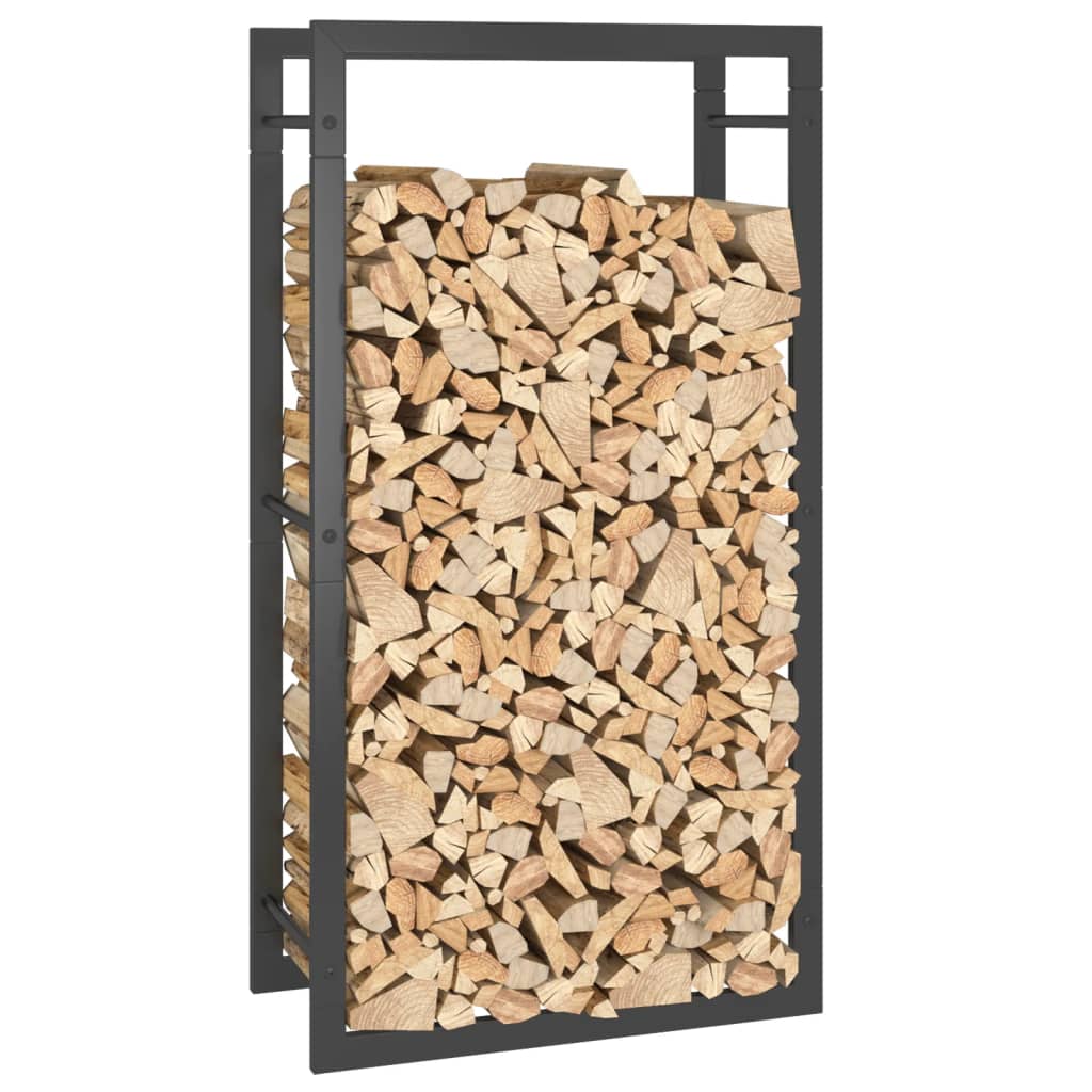 Suport pentru lemne de foc, negru mat, 50x28x94 cm oțel - Lando
