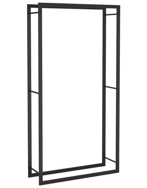 Încărcați imaginea în vizualizatorul Galerie, Suport pentru lemne de foc, negru mat, 80x28x154 cm, oțel - Lando
