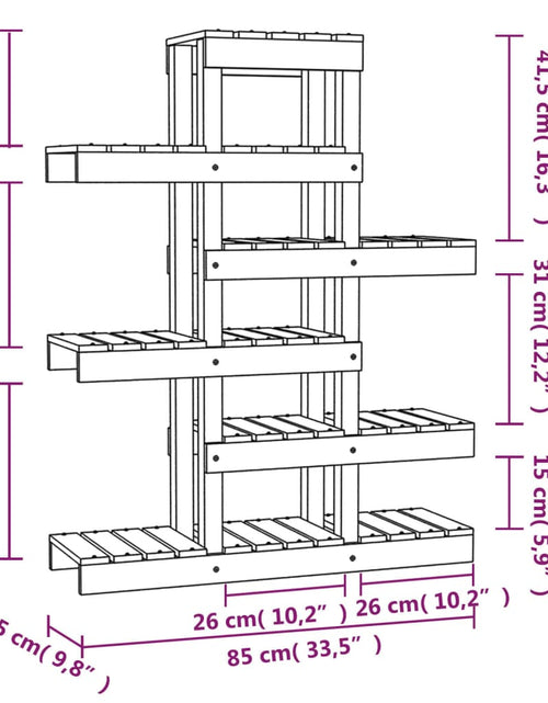 Загрузите изображение в средство просмотра галереи, Suport pentru plante, 85x25x109,5 cm, lemn masiv de pin Lando - Lando
